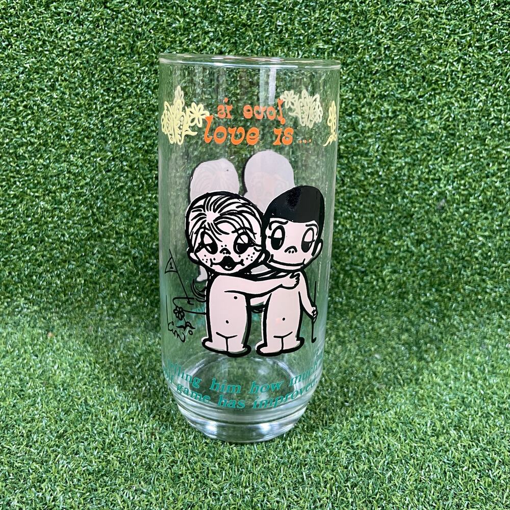 Vintage 1975 Los Angeles Times Golf Love Is... Drinking Glass